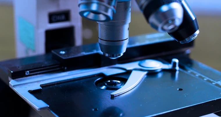 Machined part being measured under inspection